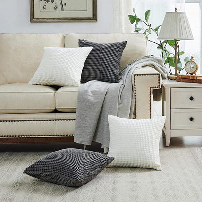 Soft Polyester Cushion Cover Corn Striped Pillow Cozy Throw Pillow Covers Cases for Couch Bed Sofa Ultra Soft Striped Cover Nordic Home Decor Throw Pillow Case Car Living Room Autumn Decoration